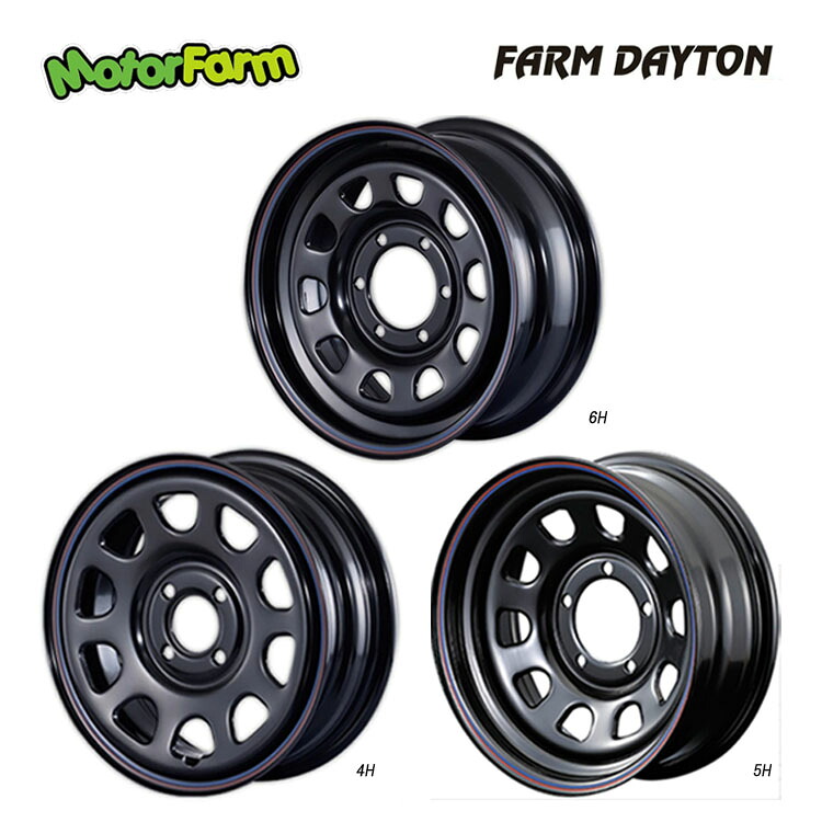 16インチ 6H139.7 7J 7J+35 6穴 FRAM DAYTONA ホイール (1本/2本/4本) ブラック/レッド＆ブルーライン (BRB) MOTOR FARM FRAM DAYTONA (BRB) 送料無料 モーターファーム