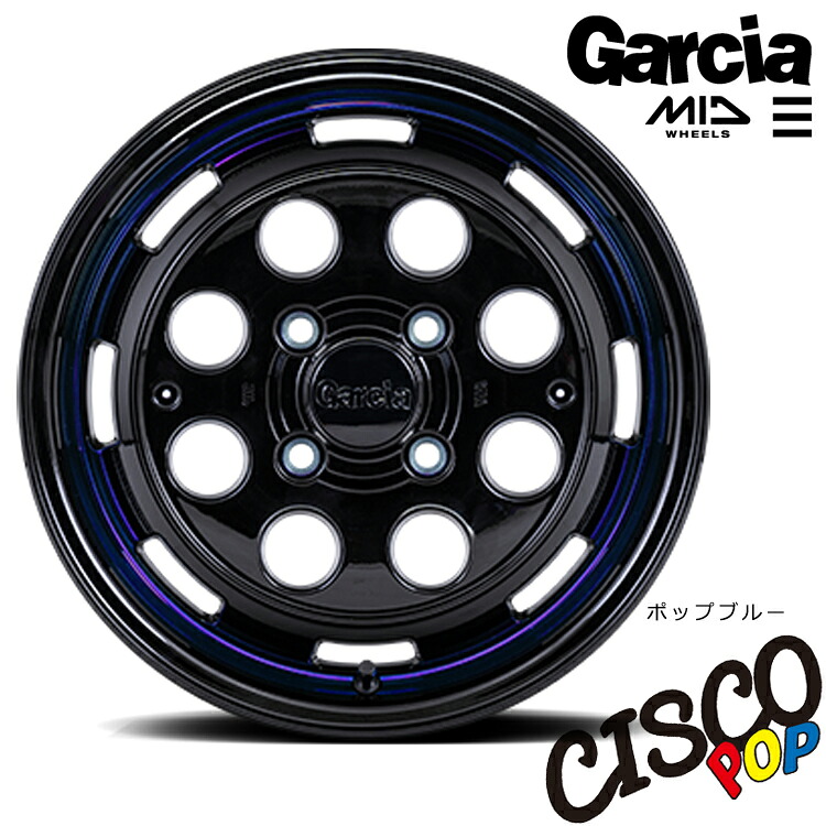 15インチ 4H100 4.5J 4.5J+45 4穴 ガルシア シスコ ポップ ホイール (1本/2本/4本) ポップブルー MID WHEELS Garcia CISCO POP 送料無料 エムアイディー ホイール