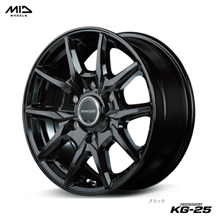 15インチ 6H139.7 5.5J 5.5J+45 6穴 ロードマックス KG25 ホイール (1本/2本/4本) ブラック MID WHEELS ROADMAX KG-25 送料無料 エムアイディー ホイール 9,900円