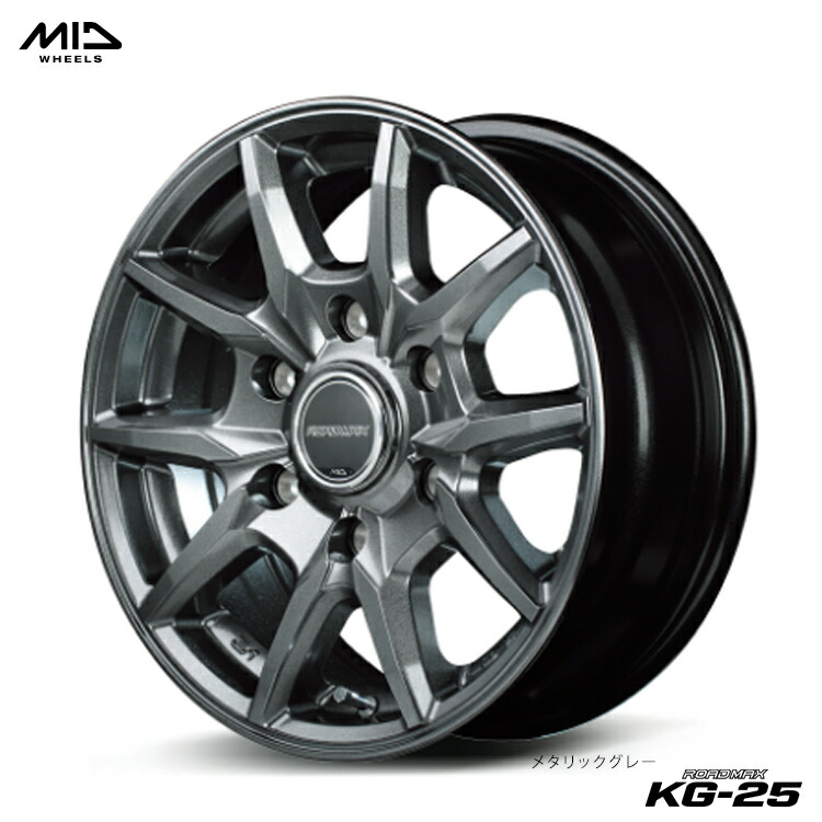 15インチ 6H139.7 6J 6J+33 6穴 ロードマックス KG25 ホイール (1本/2本/4本) メタリックグレー MID WHEELS ROADMAX KG-25 送料無料 エムアイディー ホイール 36,894円