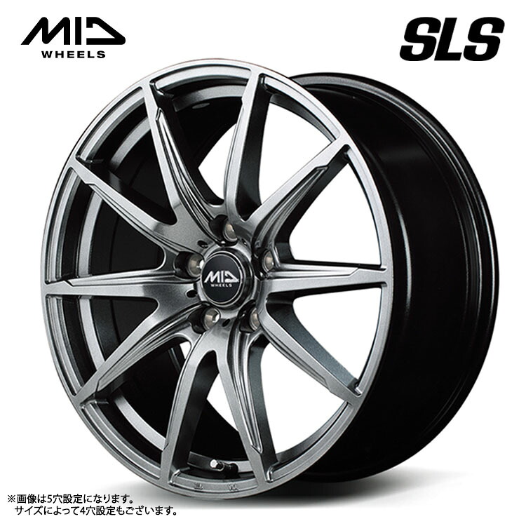16インチ 5H114.3 6.5J 6.5J+48 5穴 ユーロスピード SLS ホイール (1本/2本/4本) メタリックグレー MID WHEELS EUROSPEED SLS 送料無料 マルカサービス
