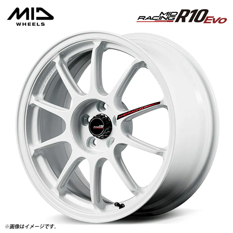 18インチ 5H114.3 8.5J 8.5J+38 5穴 MIDレーシング R10 EVO ホイール (1本/2本/4本) ホワイト MID WHEELS MID RACING R10 EVO 送料無料 MIDホイール 50,160円