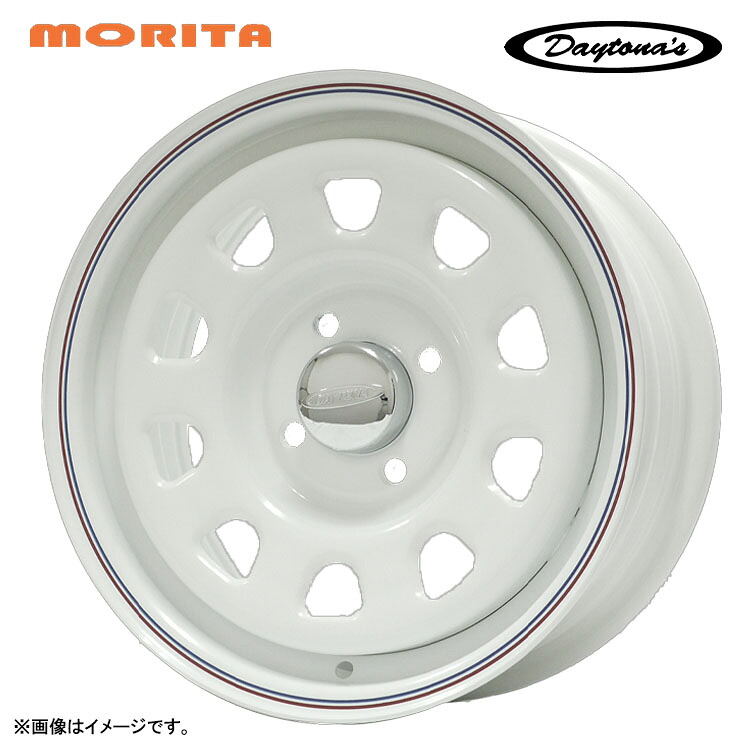 17インチ 6H139.7 6.5J 6.5J+38 6穴 デイトナズ ホイール (1本/2本/4本) ホワイト(RED/BLUEライン) MORITA DAYTONA'S 送料無料 森田システム 10,549円