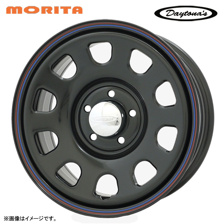15インチ 4H100 5J 5J+45 4穴 デイトナズ G2 ホイール (1本/2本/4本) ブラック(レッド/ブルーライン) MORITA DAYTONA'S G2 送料無料 森田システム