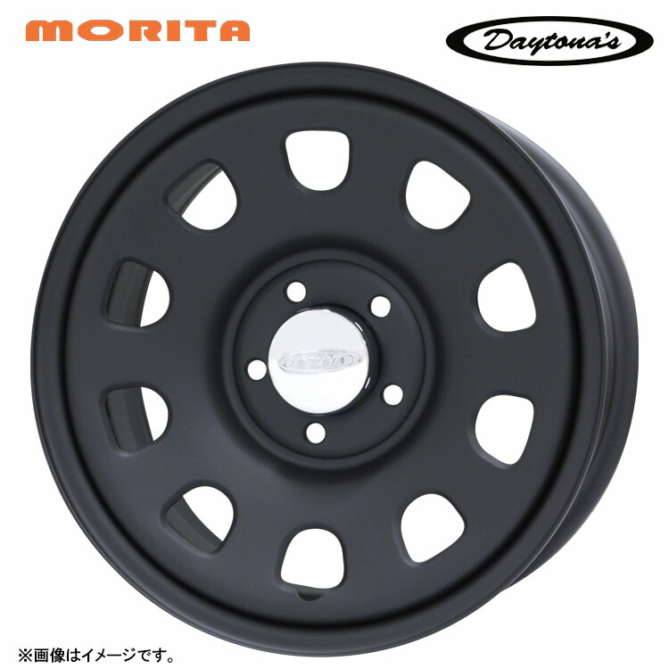 14インチ 4H100 5J 5J+42 4穴 デイトナズ G2 ホイール (1本/2本/4本) マットブラック MORITA DAYTONA'S　G2 送料無料 森田システム