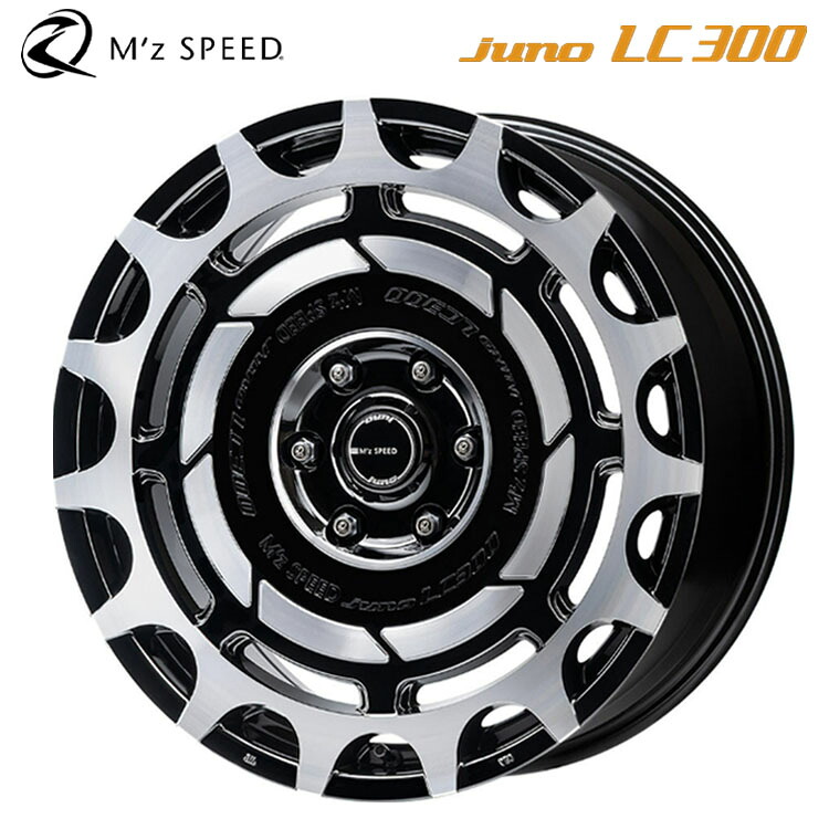 【お買い物マラソン 7/19(日)20:00~】20インチ 6H139.7 8.5J 8.5J+50 6穴 ジュノゥ LC300 ホイール (1本/2本/4本) ブラックポリッシュ M'z SPEED juno LC300 送料無料 エムズスピード|カーパーツ倉庫