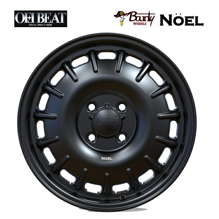 14インチ 4H100 5J 5J+30 4穴 ノエル ホイール (1本/2本/4本) マットブラック OFFBEAT Bounty NOEL 送料無料 オフビート|カーパーツ倉庫
