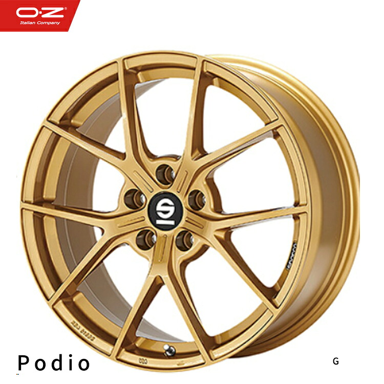18インチ 5H114.3 8J 8J+45 5穴 ポディオ ホイール (1本/2本/4本) G/ゴールド sparco PODIO 送料無料 スパルコ|カーパーツ倉庫