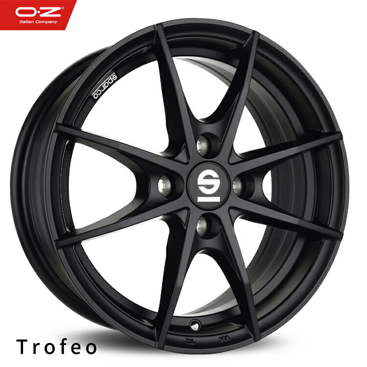 15インチ 4H100 6J 6J+35 4穴 トロフェオ ホイール (1本/2本/4本) GBK グロスブラック sparco TROFEO 送料無料 スパルコ