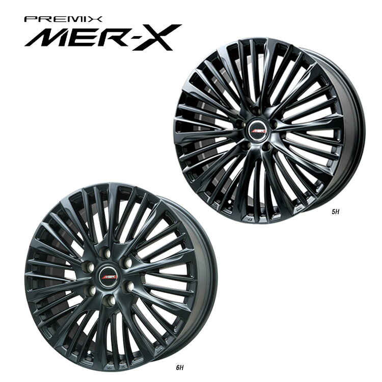 20インチ 6H139.7 8J 8J+55 6穴 MER-X 平座 ホイール (1本/2本/4本) マットブラック PREMIX MER-X 送料無料 プレミックス