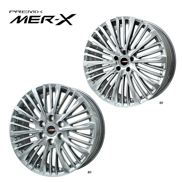 20インチ 6H139.7 8J 8J+55 6穴 MER-X 平座 ホイール (1本/2本/4本) ハイパーシルバー PREMIX MER-X 送料無料 プレミックス|カーパーツ倉庫