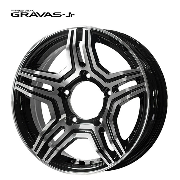 16インチ 5H139.7 5.5J 5.5J+20 5穴 グラバスジュニア ホイール (1本/2本/4本) ブラックポリッシュ PREMIX GRAVAS-Jr 送料無料 プレミックス