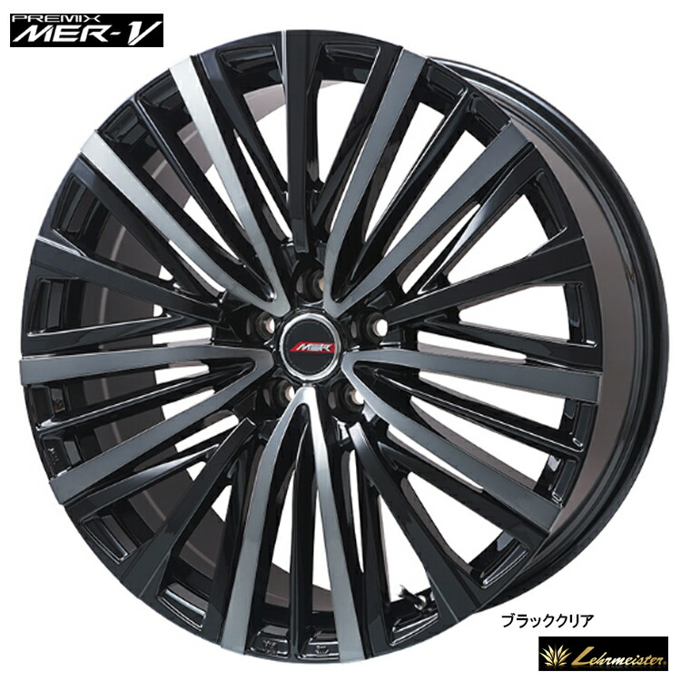 18インチ 5H114.3 7J 7J+40 5穴 エムイーアール ブイ ホイール (1本/2本/4本) ブラッククリア PREMIX MER-V 送料無料 プレミックス