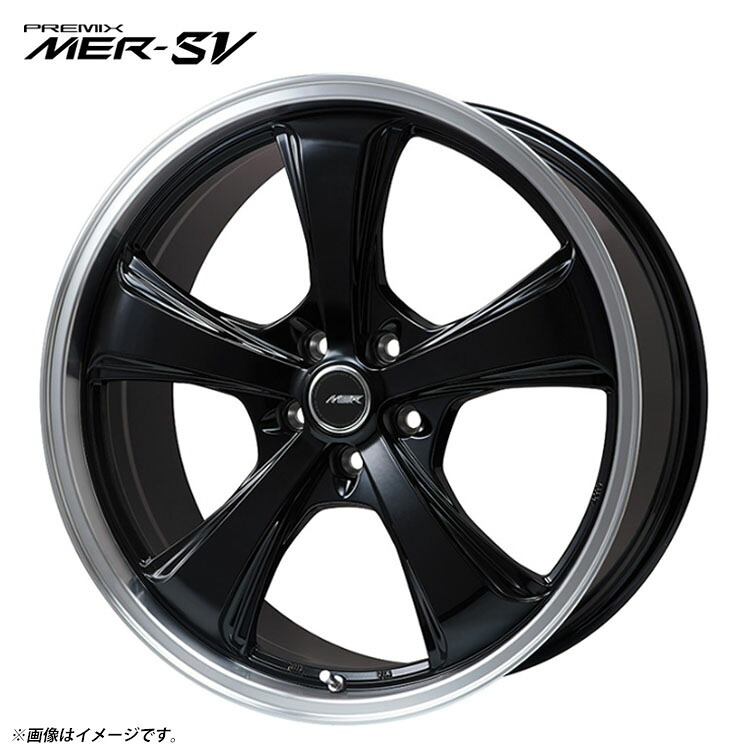 21インチ 5H114.3 8.5J 8.5J+35 5穴 エムイーアール エスブイ ホイール (1本/2本/4本) グロスブラック/リムポリッシュ PREMIX MER-SV 送料無料 プレミックス