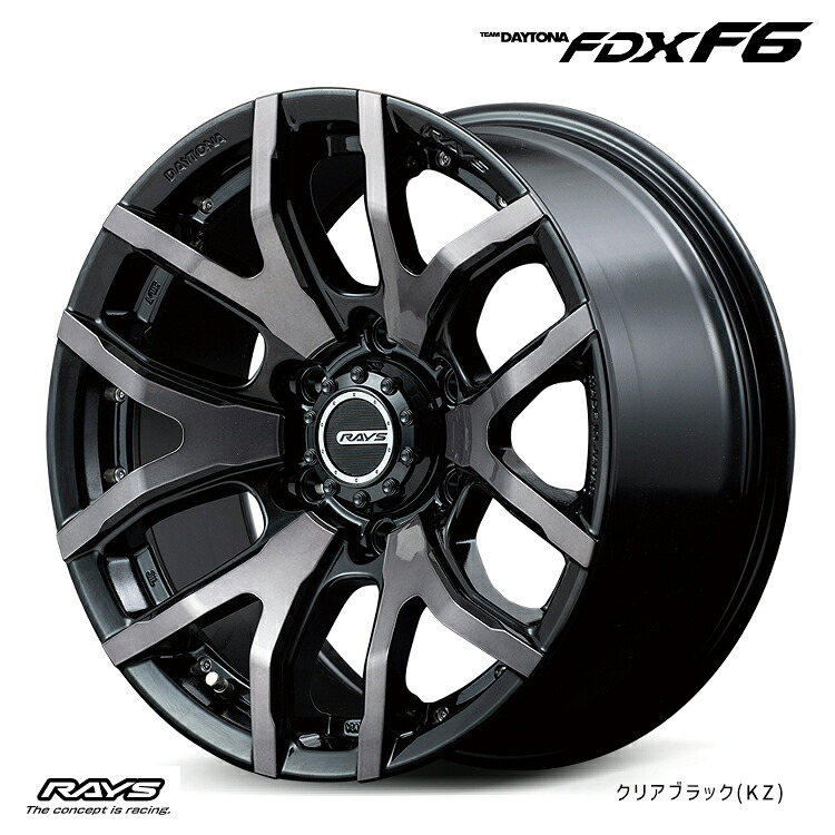 18インチ 6H139.7 8J 8J+20 6穴 チームデイトナ FDX F6 ホイール (1本/2本/4本) クリアブラック（KZ） RAYS TEAM DAYTONA FDX F6 (KZ) 送料無料 レイズ
