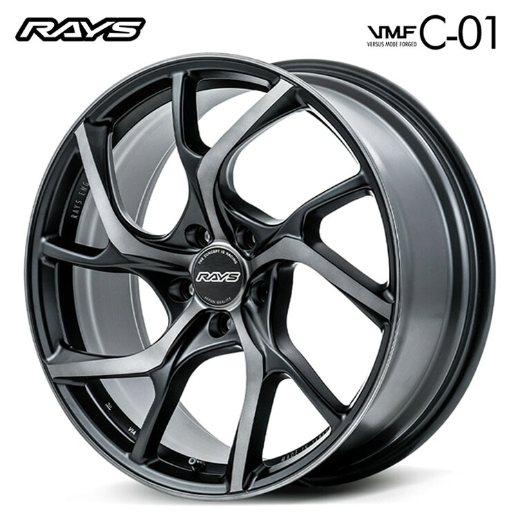 20インチ 5H114.3 8.5J 8.5J+38 5穴 VMF C-01 PREMIUM ホイール (1本/2本/4本) ダイヤモンドカット/マットトランスルーセントブラック RAYS VMF C-01 PREMIUM 送料無料 レイズ