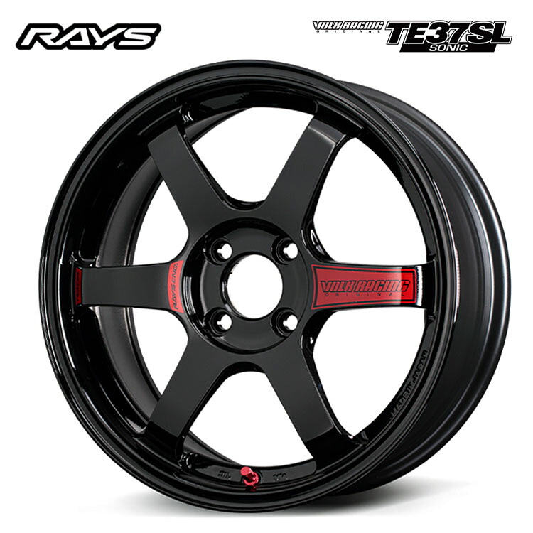 16インチ 4H100 6.5J 6.5J+37 4穴 ボルクレーシング TE38SONIC SL CP・TK version ホイール (1本/2本/4本) ブラック RAYS TE37SONIC SL CP・TK version 送料無料 レイズ