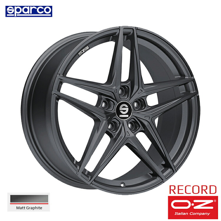 17インチ 5H112 7.5J 7.5J+35 5穴 レコード ホイール (1本/2本/4本) マットグラファイト(MG) OZ sparco RECORD 送料無料 スパルコ|カーパーツ倉庫