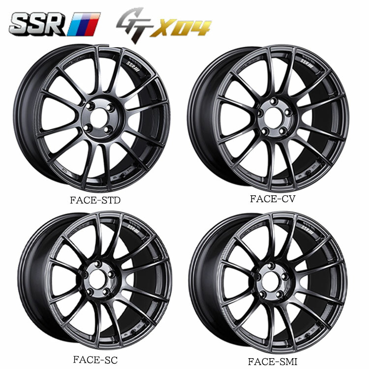 【お買い物マラソン 7/19(日)20:00~】18インチ 5H114.3 7.5J 7.5J+50 5穴 ジーティーエックスゼロフォー ホイール (1本/2本/4本) ダークガンメタ SSR GTX04 送料無料 SSR|カーパーツ倉庫