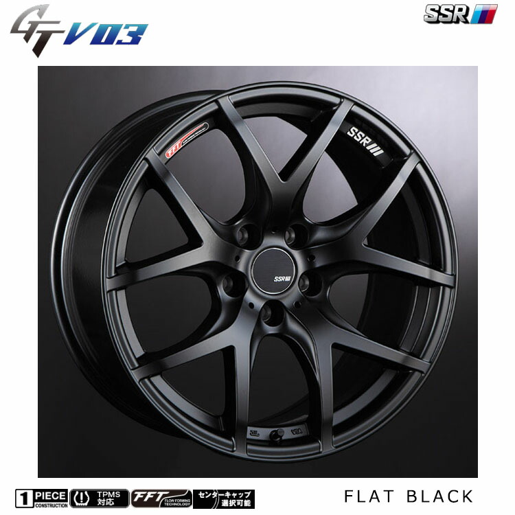 18インチ 5H114.3 8.5J 8.5J+40 5穴 ジーティーブイ ゼロスリー ホイール (1本/2本/4本) フラットブラック SSR GTV 03 送料無料 SSR
