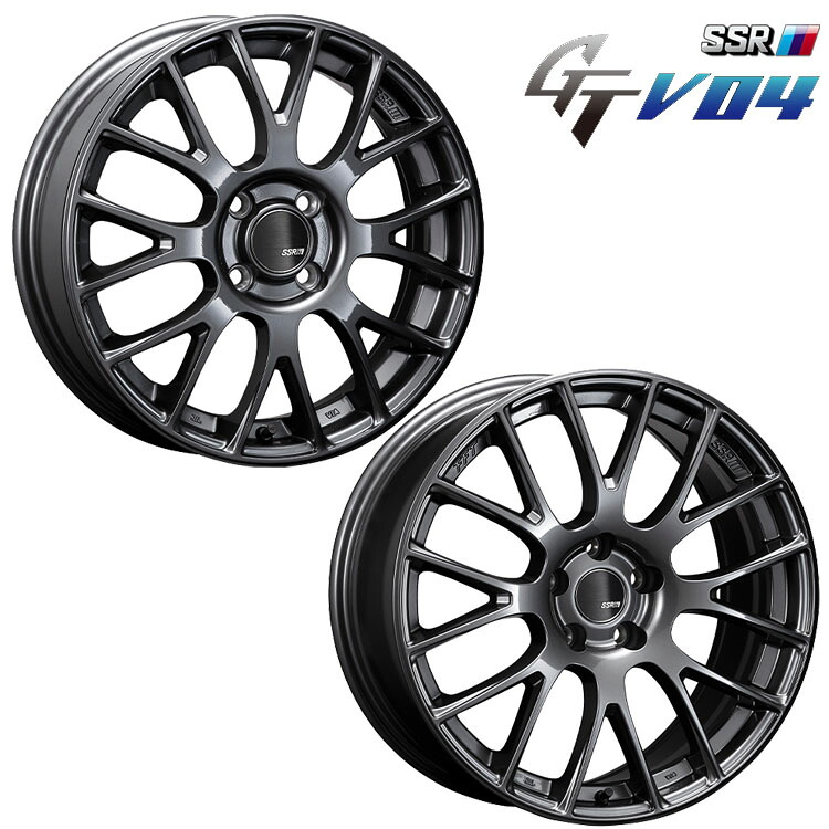 18インチ 5H100 7.5J 7.5J+48 5穴 ジーティーブイ ゼロフォー ホイール (1本/2本/4本) メタリックグレー SSR GTV 04 送料無料 SSR
