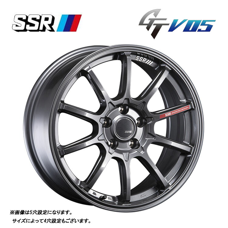 【お買い物マラソン 7/19(日)20:00～】15インチ 4H100 5J 5J+45 4穴 GTV 05 ホイール (1本/2本/4本) グラファイトガンメタ SSR GTV05 送料無料 SSR｜カーパーツ倉庫