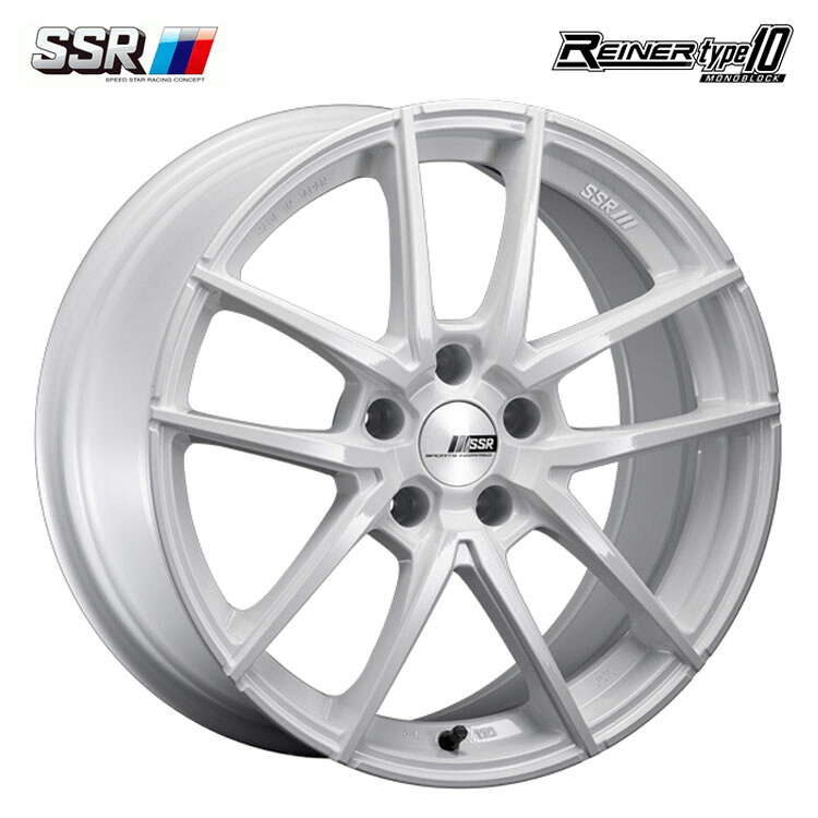 18インチ 5H114.3 8.5J 8.5J+44 5穴 ライナー タイプテン モノブロック ホイール (1本/2本/4本) ホワイト SSR REINER type10 MONOBLOCK 送料無料 SSR