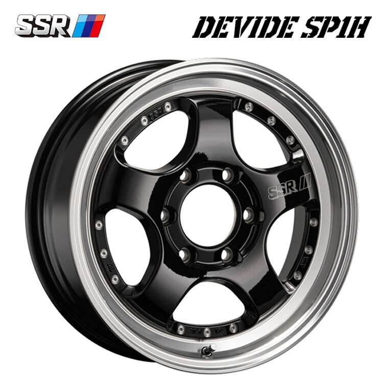 【お買い物マラソン 7/19(日)20:00～】17インチ 6H139.7 6.5J 6.5J+38 6穴 ディバイド SP1H ホイール (1本/2本/4本) グロスブラックポリッシュ SSR DEVIDE SP1H 送料無料 SSR｜カーパーツ倉庫 49,764円