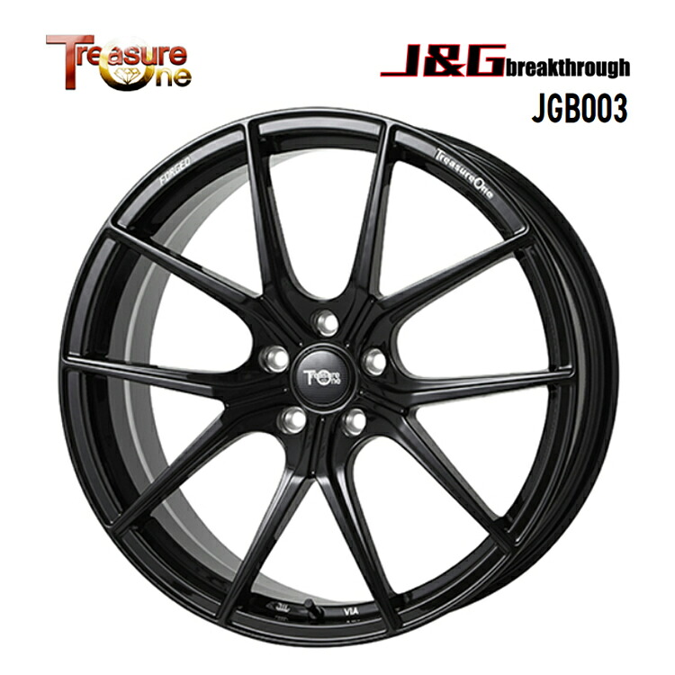 19インチ 5H112 9J 9J+45 5穴 J&Gブレイクスルー JGB003 ホイール (1本/2本/4本) ブラック TreasureOne J&G breakthrough JGB003 送料無料 トレジャーワン
