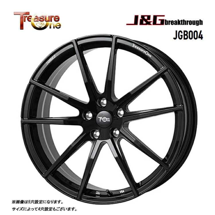 19インチ 5H114.3 8J 8J+35 5穴 J&Gブレイクスルー JGB004 ホイール (1本/2本/4本) ブラック TreasureOne J&G breakthrough JGB004 送料無料 トレジャーワン