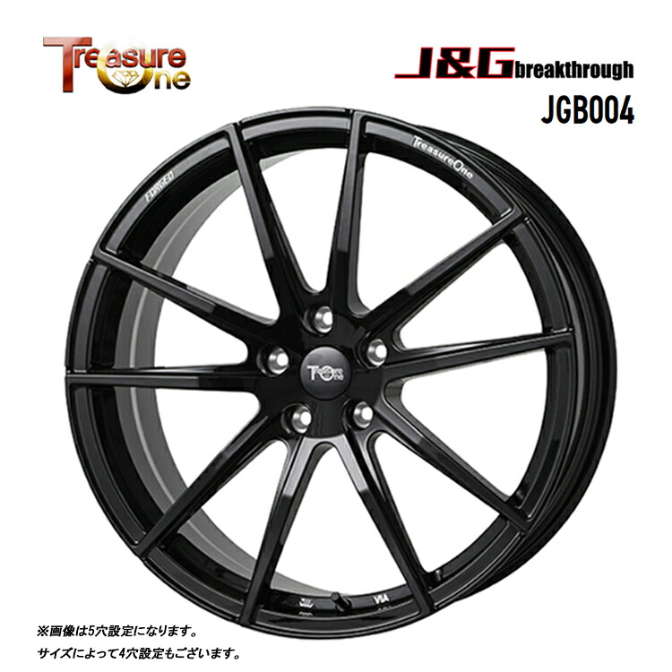 【お買い物マラソン 7/19(日)20:00~】19インチ 5H114.3 9J 9J+40 5穴 J&Gブレイクスルー JGB004 ホイール (1本/2本/4本) ブラック TreasureOne J&G breakthrough JGB004 送料無料 トレジャーワン|カーパーツ倉庫