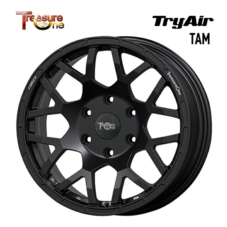 16インチ 5H114.3 7J 7J+35 5穴 トライエアー TAM ホイール (1本/2本/4本) マットブラック TreasureOne TryAir TAM 送料無料 トレジャーワン