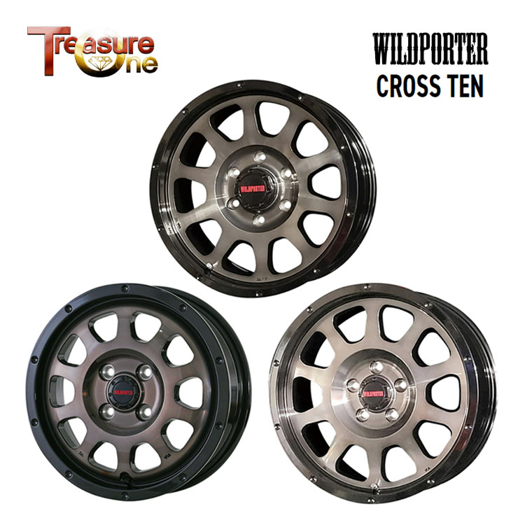 【お買い物マラソン 7/19(日)20:00~】17インチ 6H139.7 8J 8J+20 6穴 ワイルドポーター CROSS TEN ホイール (1本/2本/4本) ブラックポリッシュ・ブラッククリア(BKP/BKC) TreasureOne WILDPORTER CROSS TEN 送料無料 トレジャーワン|カーパーツ倉庫