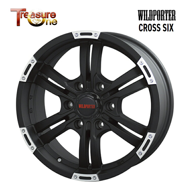 16インチ 6H139.7 6.5J 6.5J+38 6穴 ワイルドポーター クロスシックス ホイール (1本/2本/4本) マットブラックポリッシュ TreasureOne WILDPORTER CROSS SIX 送料無料 トレジャーワン