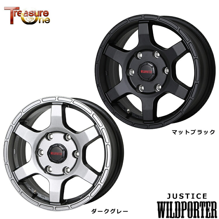 【お買い物マラソン 7/19(日)20:00～】16インチ 5H139.7 5.5J 5.5J+20 5穴 ワイルドポーター ジャスティス ホイール (1本/2本/4本) マットブラック TreasureOne WILDPORTER JUSTICE 送料無料 トレジャーワン｜カーパーツ倉庫