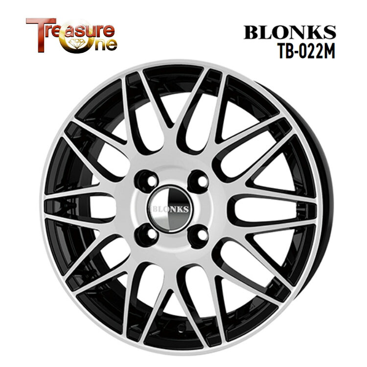 【お買い物マラソン 7/19(日)20:00~】18インチ 5H114.3 7.5J 7.5J+38 5穴 ブロンクス TB-022M ホイール (1本/2本/4本) ブラックポリッシュ(BKP) TreasureOne BLONKS TB-022M 送料無料 トレジャーワン|カーパーツ倉庫