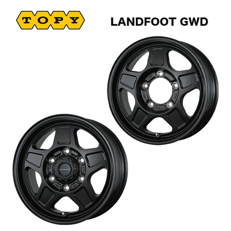 16インチ 5H139.7 5.5J 5.5J+20 5穴 ランドフット GWD ホイール (1本/2本/4本) ラギッドブラック TOPY LANDFOOT GWD 送料無料 トピー