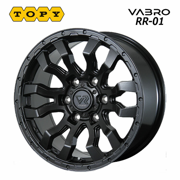 【お買い物マラソン 7/19(日)20:00～】16インチ 6H139.7 6.5J 6.5J+38 6穴 ヴァブロ RR-01 ホイール (1本/2本/4本) ガンメタ(GM) TOPY VABRO RR-01 (GM) 送料無料 トピー｜カーパーツ倉庫