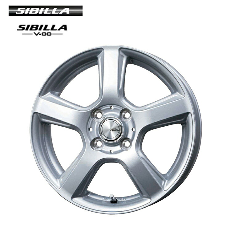 【お買い物マラソン 7/19(日)20:00~】13インチ 4H100 4.5J 4.5J+45 4穴 シビラ ブイ ハチハチ ホイール (1本/2本/4本) シルバー TOPY SIBILLA V 88 送料無料 トピー|カーパーツ倉庫