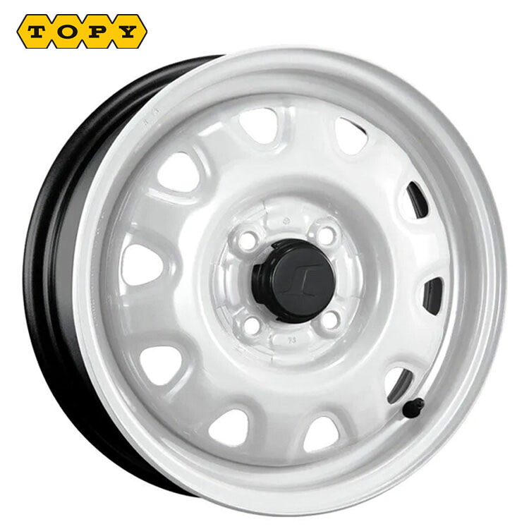 14インチ 4H100 4.5J 4.5J+45 4穴 スチールホイール M73 ホイール (1本/2本/4本) ホワイト TOPY STEEL WHEEL M73 送料無料 トピー 15,206円