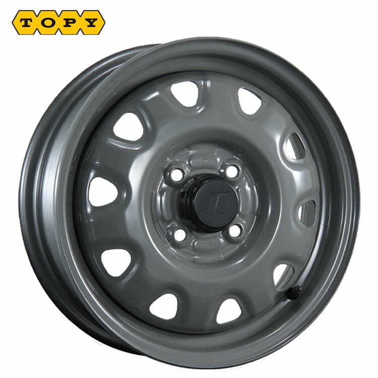 14インチ 4H100 4.5J 4.5J+45 4穴 スチールホイール M73 ホイール (1本/2本/4本) グレー TOPY STEEL WHEEL M73 送料無料 トピー