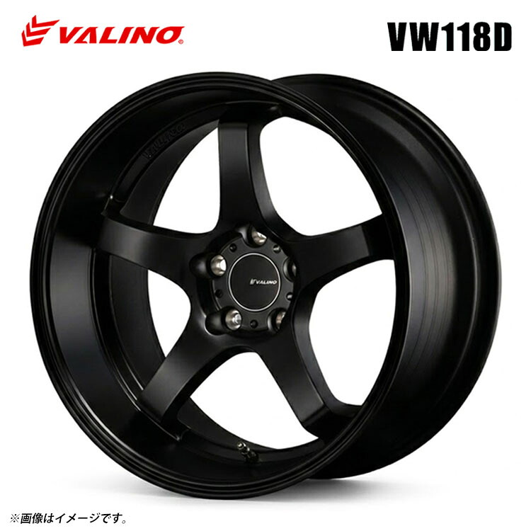 18インチ 5H114.3 9.5J 9.5J+12 5穴 VW118D ホイール (1本/2本/4本) マットブラック VALINO VW118D 送料無料 ヴァリノ