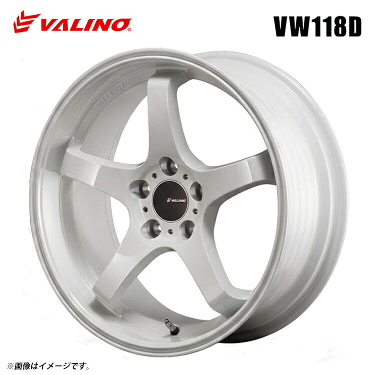 18インチ 5H114.3 9.5J 9.5J+12 5穴 VW118D ホイール (1本/2本/4本) ホワイト VALINO VW118D 送料無料 ヴァリノ