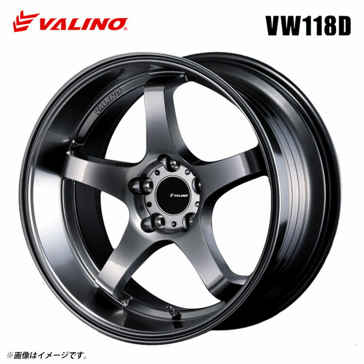 18インチ 5H114.3 9.5J 9.5J+38 5穴 VW118D ホイール (1本/2本/4本) ハイパーブラック VALINO VW118D 送料無料 ヴァリノ
