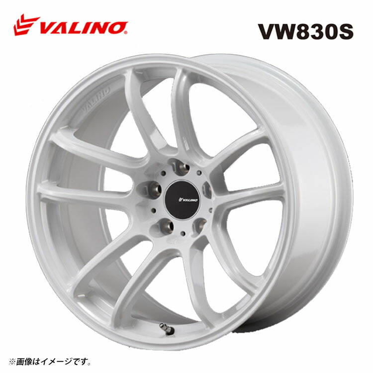 【お買い物マラソン 7/19(日)20:00~】18インチ 5H114.3 9.5J 9.5J-3 5穴 VW830S ホイール (1本/2本/4本) ホワイト VALINO VW830S 送料無料 ヴァリノ|カーパーツ倉庫
