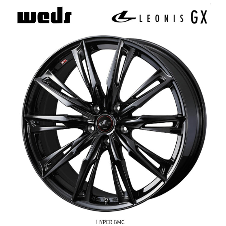 15インチ 4H100 4.5J 4.5J+45 4穴 レオニス GX ホイール (1本/2本/4本) HYPER BMC(ハイパーブラック/メタルコート) weds LEONIS GX 送料無料 ウェッズ