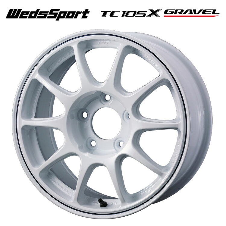 15インチ 5H114.3 7J 7J+48 5穴 ウェッズスポーツ TC105X グラベル ホイール (1本/2本/4本) WHITE+BLUE LINE weds WedsSport TC105X GRAVEL 送料無料 ウェッズ