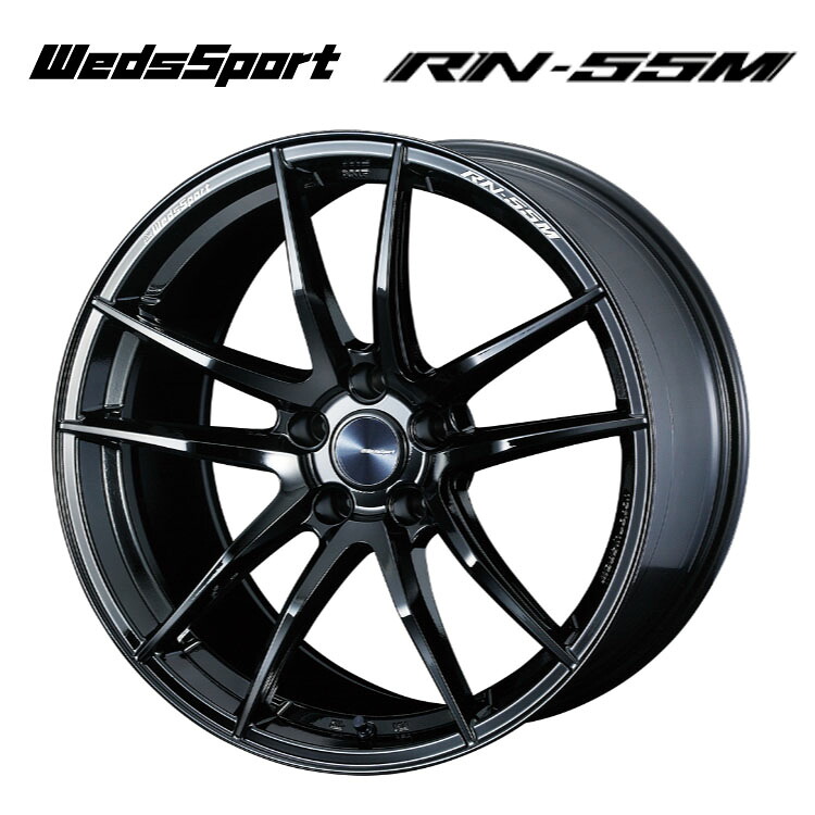 18インチ 5H114.3 10J 10J+18 5穴 ウェッズスポーツ RN-55M ホイール (1本/2本/4本) グロスブラック weds WedsSport RN-55M 送料無料 ウェッズ