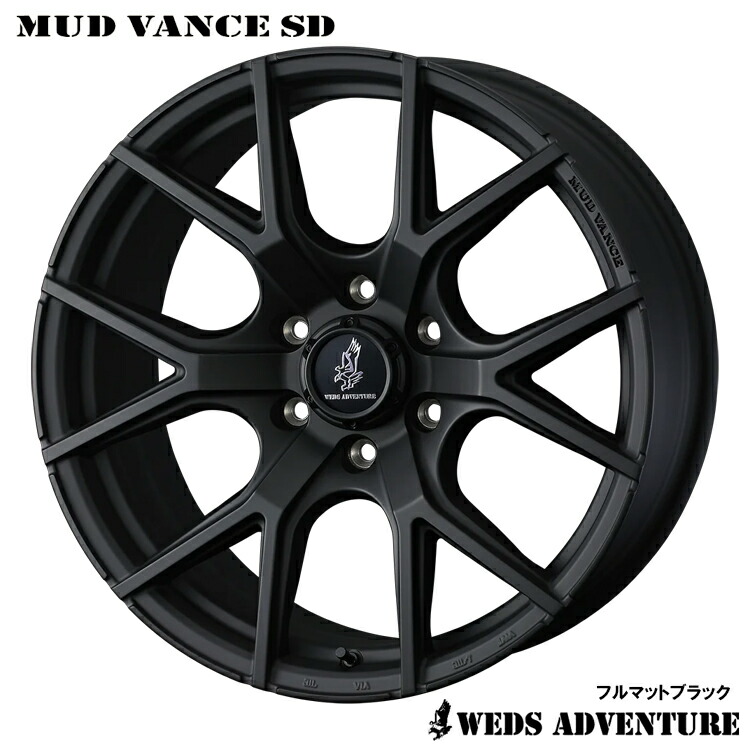 16インチ 5H114.3 7J 7J+35 5穴 マッドヴァンス エスディー ホイール (1本/2本/4本) フルマットブラック weds MUD VANCE SD 送料無料 ウェッズ