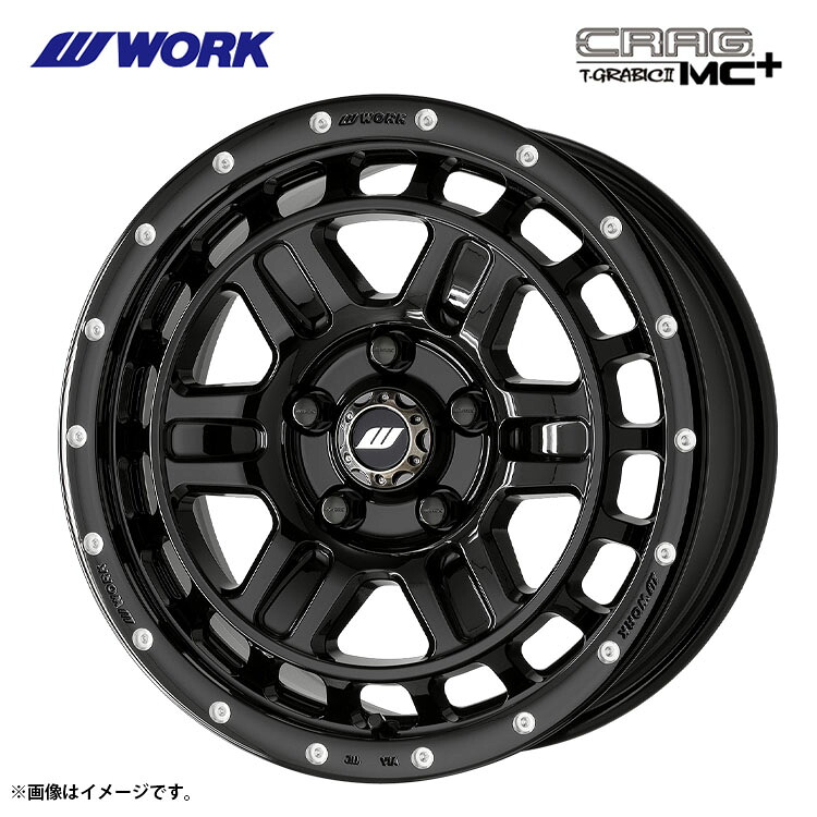 15インチ 4H100 5J 5J+45 4穴 クラッグ ティーグラビックツー MC+ ホイール (1本/2本/4本) ブラックピアスマシニング WORK CRAG T-GRABIC2 MC+ 送料無料 ワーク